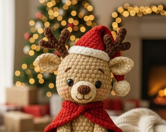 Reindeer Amigurumi Crochet Pattern | Holiday Plush Toy (PDF)