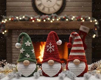 Mini Crochet Gnome Pattern PDF | Easy Amigurumi Gnome Set | Small Scandinavian Gnome | Beginner Crochet Decor Tutorial