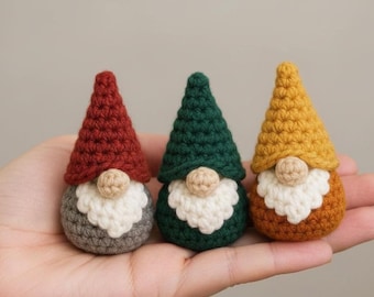 Mini Crochet Gnome Pattern PDF | Easy Amigurumi Gnome Set | Small Scandinavian Gnome | Beginner Crochet Decor Tutorial