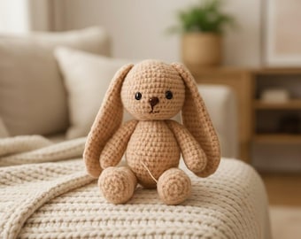 Floppy Ear Bunny Crochet Pattern PDF | Amigurumi Bunny Plush Toy | Cute Rabbit Stuffed Animal | Easter Bunny Crochet | Beginner Friendly Pat