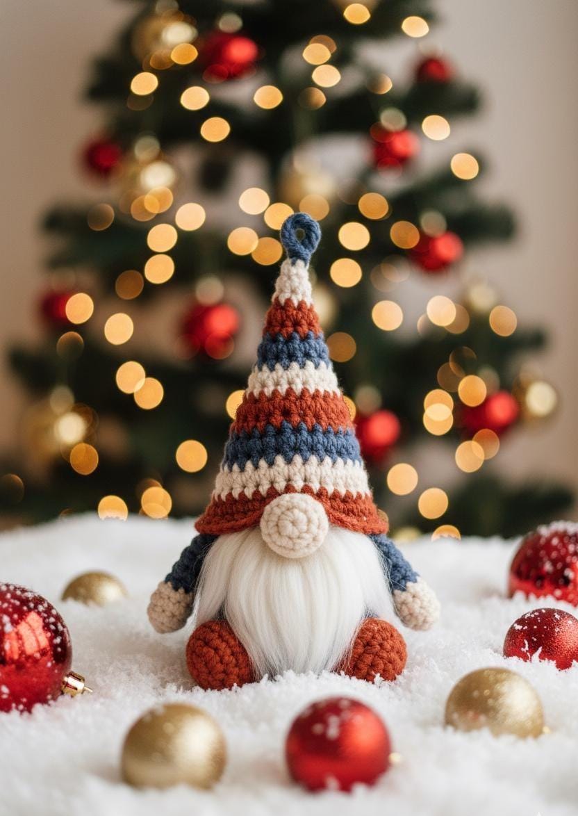 Mini Scandinavian Christmas Gnome Crochet Pattern