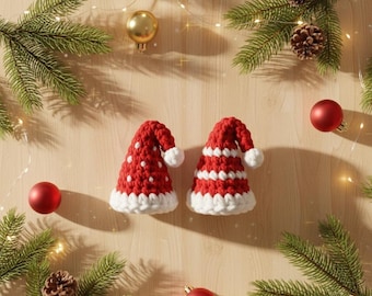 Mini Santa Hat Crochet Pattern | Christmas Ornament Amigurumi (PDF)