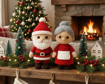 Santa & Mrs. Claus Crochet Pattern PDF | Christmas Amigurumi Couple | Cute Holiday Plush Dolls | Beginner Xmas Crochet Tutorial