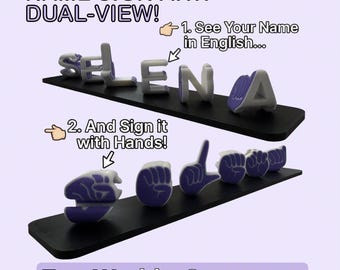 Custom ASL Name Sign | Dual-View Optical Illusion Desk Decor
