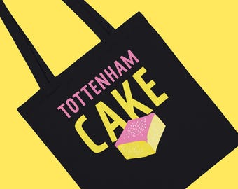 London Tote Bag UK | Tottenham Cake Graphic Tote | British Souvenir