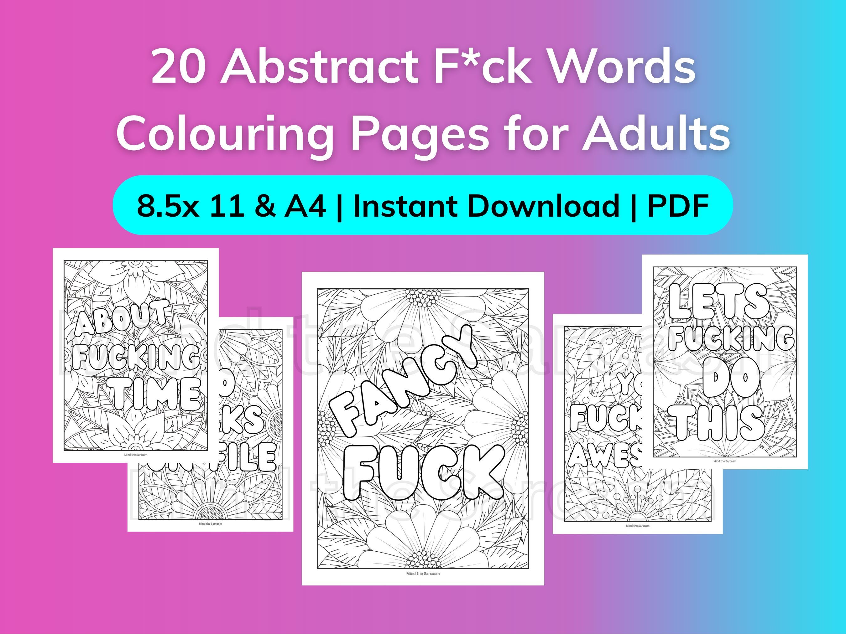 Funny Swear Word Colouring Pages for Adults, Rude Humour, Motivational ...