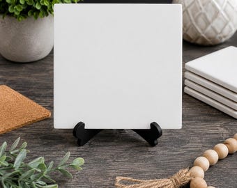 Titanium Dioxide Coated White Ceramic Tiles for Laser Engraving 4.25" x 4.25"  - Box of 10
