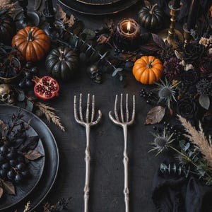 Gothic Salad Servers, Cast Aluminum Set of 2 | Tableware
