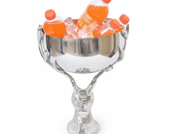Aluminum Stag Wine Cooler/Punch Bowl