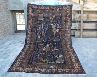 Shigargah Siyakar Afghan Rug (8.10x4.11 ft)