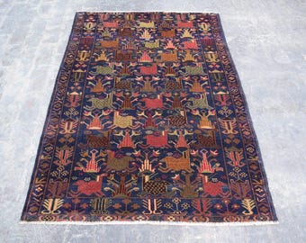 Zakkani Haiwanat Afghan Rug (6.2 x 4.3 ft)
