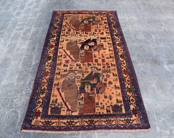 Zakkani Axi Afghan Rug (7.2 x 3.6 ft)
