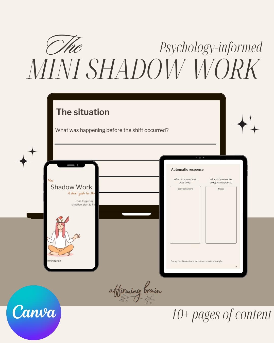 Doing Shadow Work Worksheet.pdf Mini Shadow Work Worksheet | CBT Reflection Tool (digital Download) - Etsy