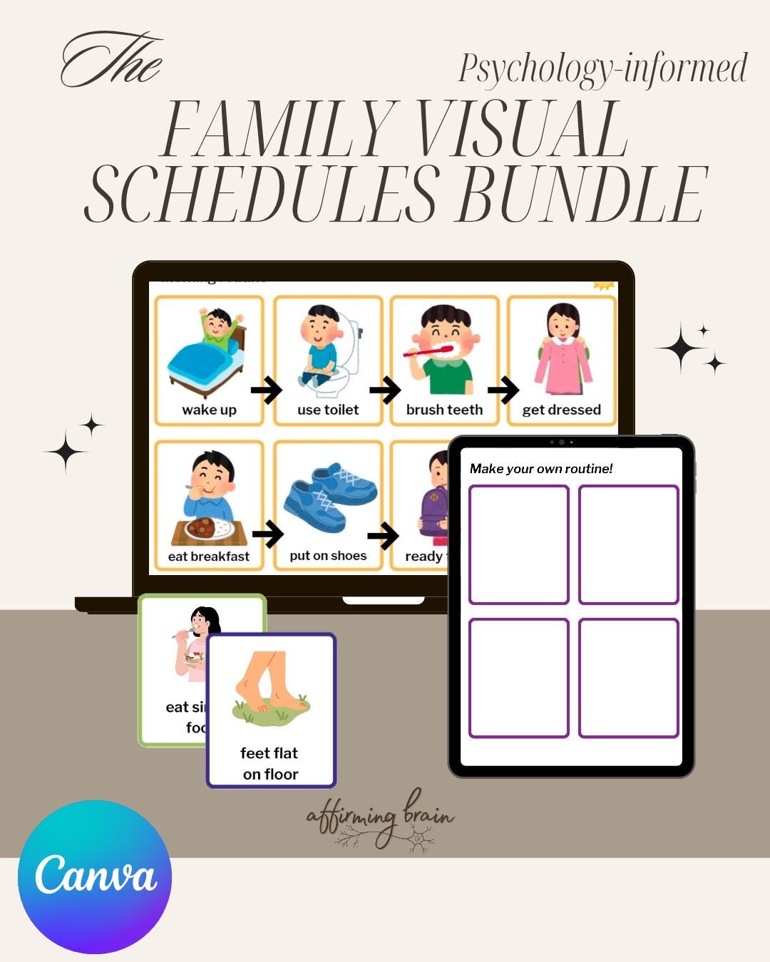 Family Visual Schedule Bundle | ADHD, Autism, Anxiety Routine Support ...