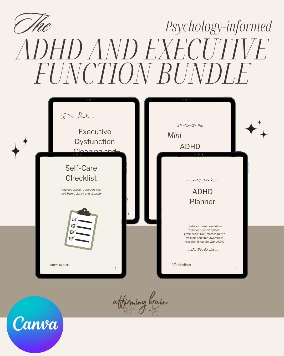 ADHD and Executive Function Bundle | Planning Cleaning & Self Care ...