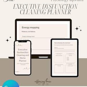 ADHD Cleaning Planner | Executive Dysfunction Home Support (PDF & Canva Template)