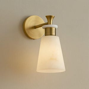 travertine wall sconce, round, square and half circle wall lights natural stone material | mid century lamp, wabi sabi Japanese style lamp