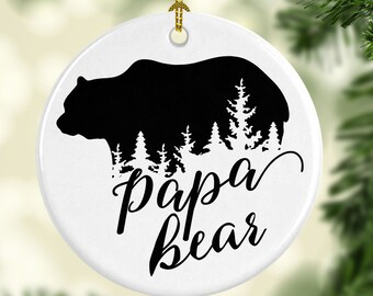 Décoration de Noël papa ours - faire-part nouveau bébé - souvenir de Noël papa - décoration en porcelaine