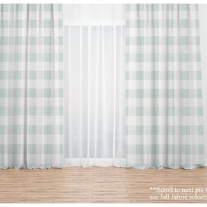 Snowy Blue Window Curtains- Pair of Drapery Panels- Premier Prints Light Blue Drapes- Custom Window Treatments for any Room