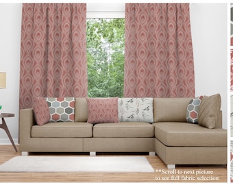 Rideaux écarlates modernes - Paire de panneaux de draperie - Premier Prints Designer Rideaux - Panneaux de rideaux personnalisés rouges pour n'importe quelle pièce