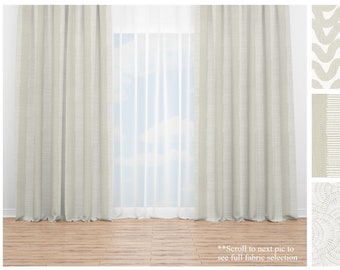 Cortinas de lino belgas de niebla- Par de paneles de cortinas- Premier imprime cortinas personalizadas de color gris claro- Paneles de ventanas elegantes para cualquier habitación