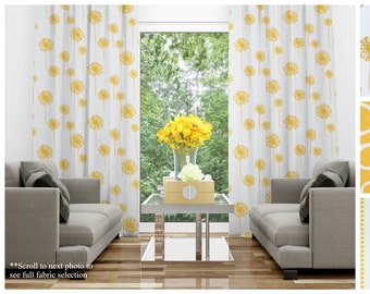 Corn Yellow Drapes- Drapery Panel Pair- Premier Prints Modern Window Panels- Yellow Cafe Curtains or Custom Kitchen Curtains