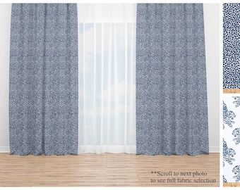 Bermuda Blue Curtains- Drapery Panel Pair- Premier Prints Modern Blue Drapes- Animal Print Custom Window Treatments- Custom Sizes Available