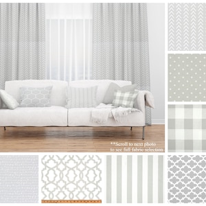 French Grey Window Curtains- Custom Pair of Drapery Panels- Premier Prints Gray Drapes- Modern Window Treatments- Cafe Panels Or Long Drapes