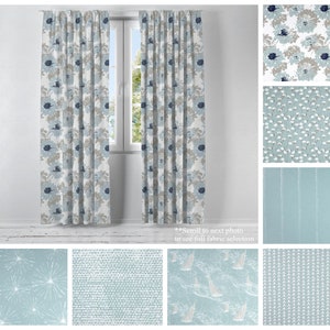 Spa Blue Curtains- Drapery Panel Pair- Premier Prints Nautical Curtains- Light Blue Window Treatments- Custom Cafe Curtains or Long Drapes