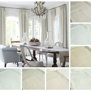Solid Belgian Linen Curtains- Drapery Panel Pair- Natural or White Curtains- Flax or Slub Linen Drapes- Premier Prints Luxury Custom Panels
