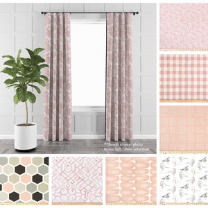 Blush Curtains- Drapery Panel Pair- Light Pink Designer Drapes- Premier Prints Custom Made Curtains- Baby Girl Nursery Decor