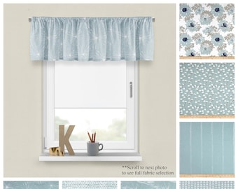 Spa Blue Valance- Premier Prints Light Blue Window Panel- Custom Kitchen Window Treatments- Decorative Nautical Decor- Straight/Wavy Shade