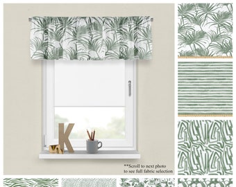 Fairway Valance- Green Window Treatments- Premier Prints Custom Home Decor- Modern Cafe Curtain- Long or Short Window Valance