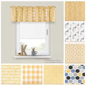 Brazilian Yellow Decorative Valances- Premier Prints Yellow Window Treatments- Kitchen Cafe Curtain or Window Topper- Straight or Wavy