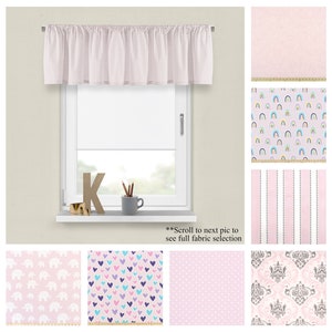 Bella Pink Nursery Valance- Premier Prints Custom Decorative Panel- Baby Pink Girls Decor for Bedroom or Play Room- Straight or Wavy Valance