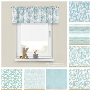 Cancun Aqua Valance- Premier Prints Blue Beach House Decor- Custom Nautical Window Panel- Straight or Wavy Valance- Choose Your Size