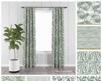 Fairway Green Curtains- Drapery Panel Pair- Premier Prints Modern Green Drapes- Rod Pocket Custom Window Treatments- Choose your Pattern