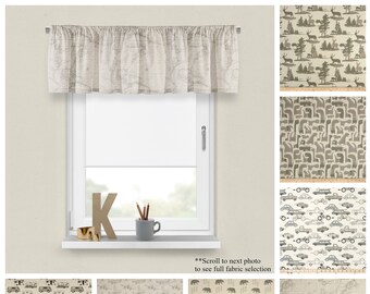 Cantonnière de fenêtre décorative en plomb - Panneau de draperie de créateur beige Premier Prints - Décoration de chambre de bébé neutre - Droit ou ondulé - Choisissez votre taille