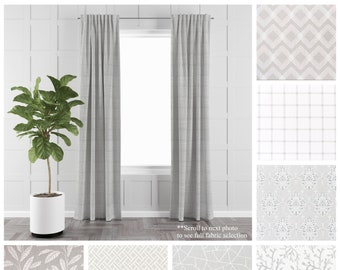 French Grey Curtains- Pair of Drapery Panels- Premier Prints Gray Slub Canvas Designer Window Treatments- Custom Drapes- Cafe Curtains