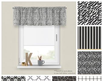 Cantonnière de fenêtre encre - panneau de draperie anthracite foncé - tirages Premier noir parures de fenêtre personnalisées - rideau café ou décoration de chambre à coucher