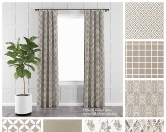 Ecru Custom Curtains- Pair of Drapery Panels- Premier Prints Beige Drapes- Neutral Window Treatments- Bedroom Curtains or Cafe Panels