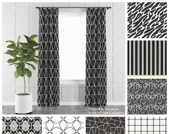 Elegant Charcoal Curtains- Ink Drapery Panels- Soft Black Curtains- Premier Prints Custom Drapes- Bedroom Curtains or Cafe Panels