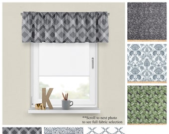Black Flame Modern Valances- Premier Prints Custom Charcoal Window Topper- Straight or Wavy Valance- Choose your Size