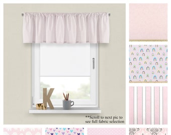 Bella Pink Nursery Valance- Premier Prints Custom Decorative Panel- Baby Pink Girls Decor for Bedroom or Play Room- Straight or Wavy Valance