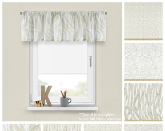 Coco Milk Luxe Canvas Valance- Premier Prints Angela Harris Thick Window Panel- Cream and White Custom Window Treatments- Straight or Wavy