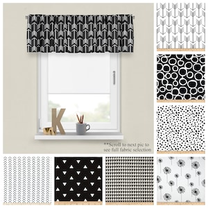 Black and white sale valance