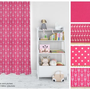 Candy Pink Custom Drapes- Pair of Drapery Panels- Premier Prints Hot Pink Room Decor- Nursery Window Treatments