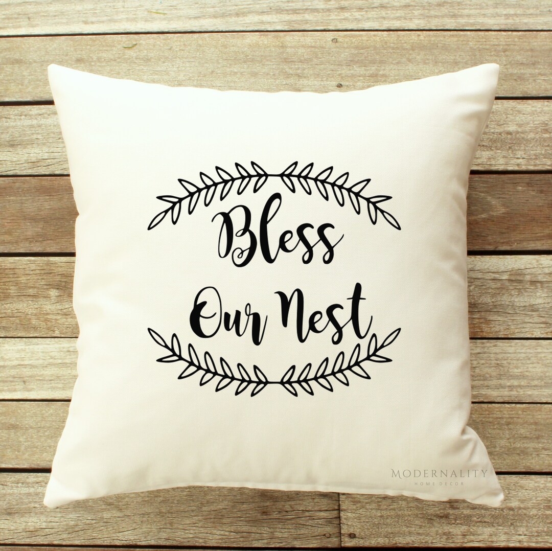 Bless Our Nest Pillow Decorative Pillows Housewarming Gift Etsy