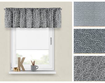 Black Flame Cotton Valances- Premier Prints Charcoal Custom Home Decor- Grey Modern Window Panel- Straight or Wavy Decorative Valance