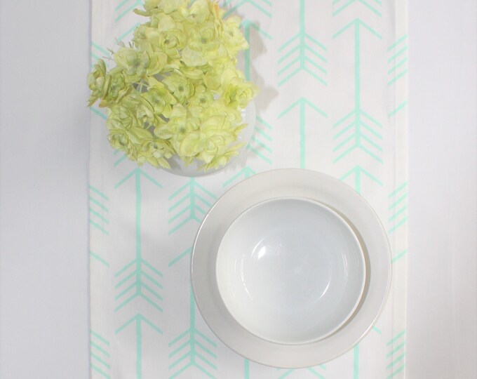 CLEARANCE Mint Table Runner Mint Arrow Table Runner Dinner Etsy